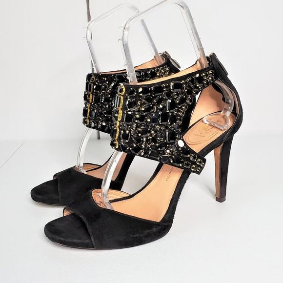 Vince Camuto Shoes - Vince Camuto Signature Suede Embellished Collar Stiletto Heels 11